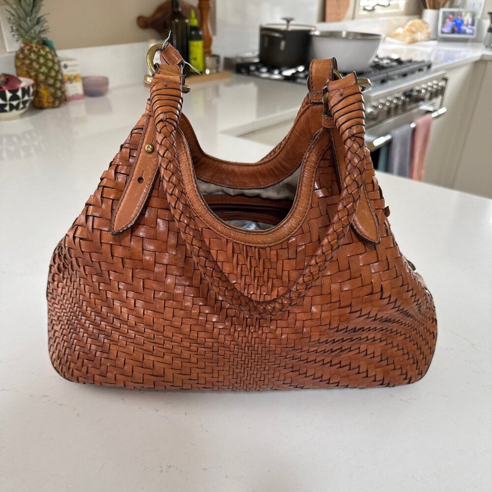 Cole Haan Woven Leather Genevieve Purse